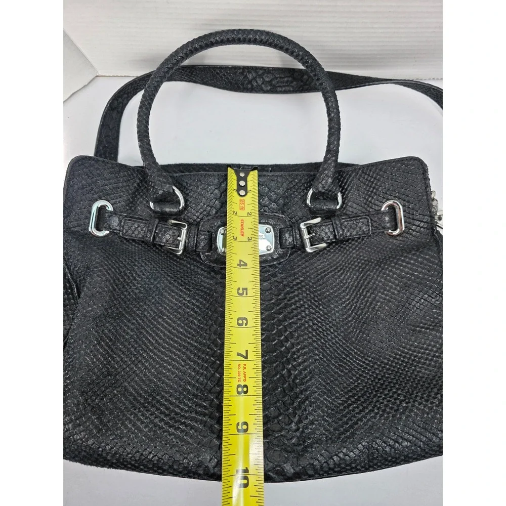 Michael Kors‎ Hamilton tote shoulder bag in black python-embossed leather